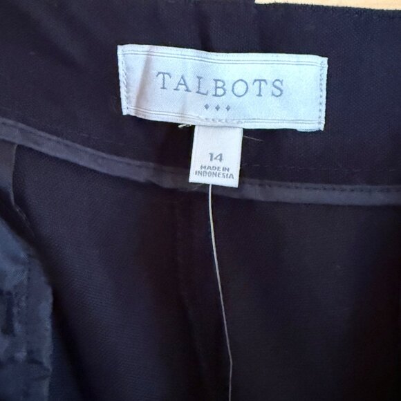 Talbots Heritage Womens Black Stretch Cotton Blend Flat Front Trousers Size 14 - Picture 6 of 8